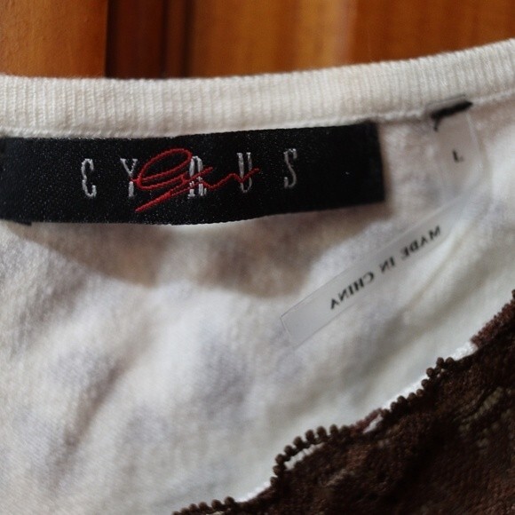 Cypress Animal Print Lace Trim Floral Cami Tank Top LG - Picture 10 of 13